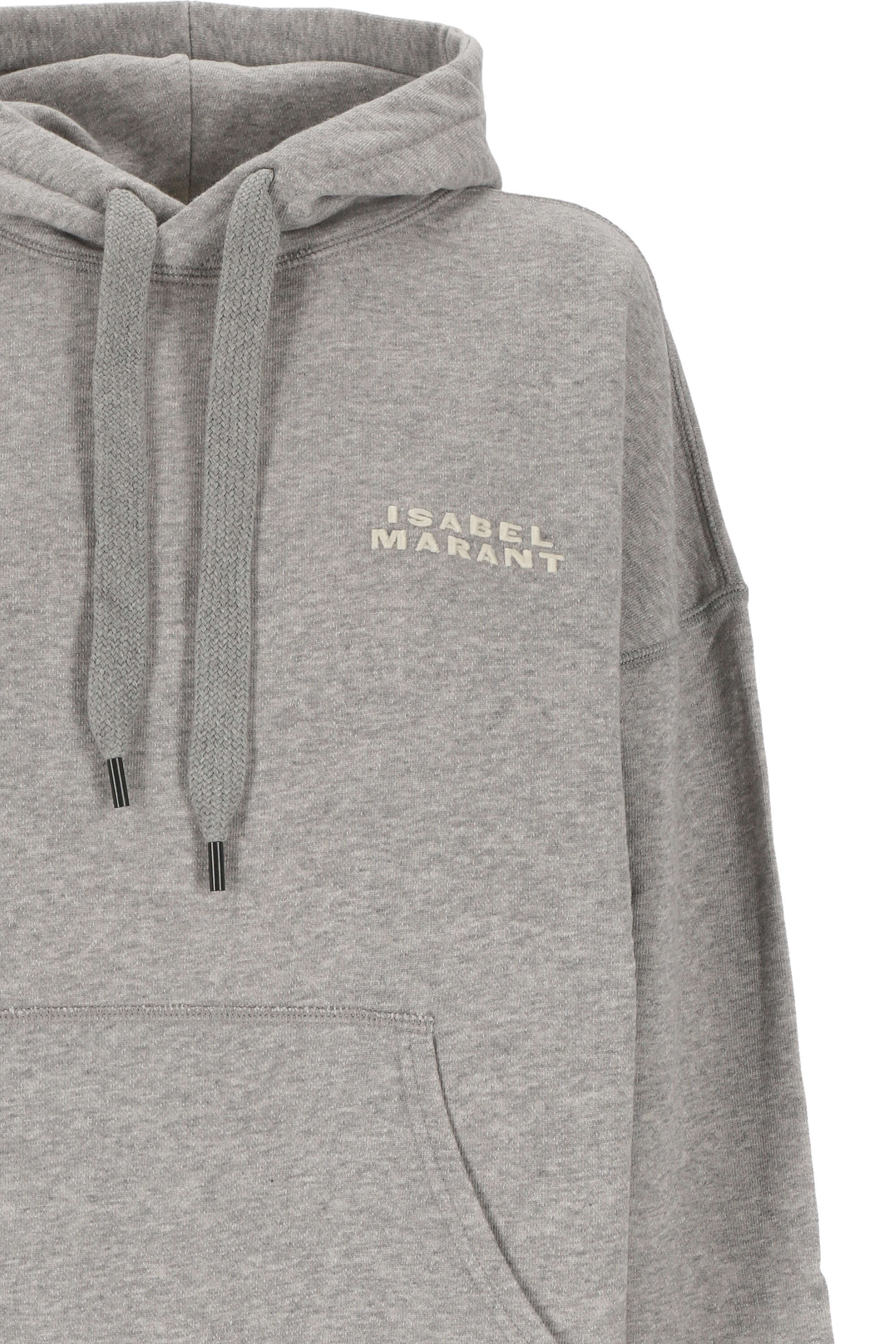 Isabel Marant Long-sleeved Hooded Sweater In Gray
