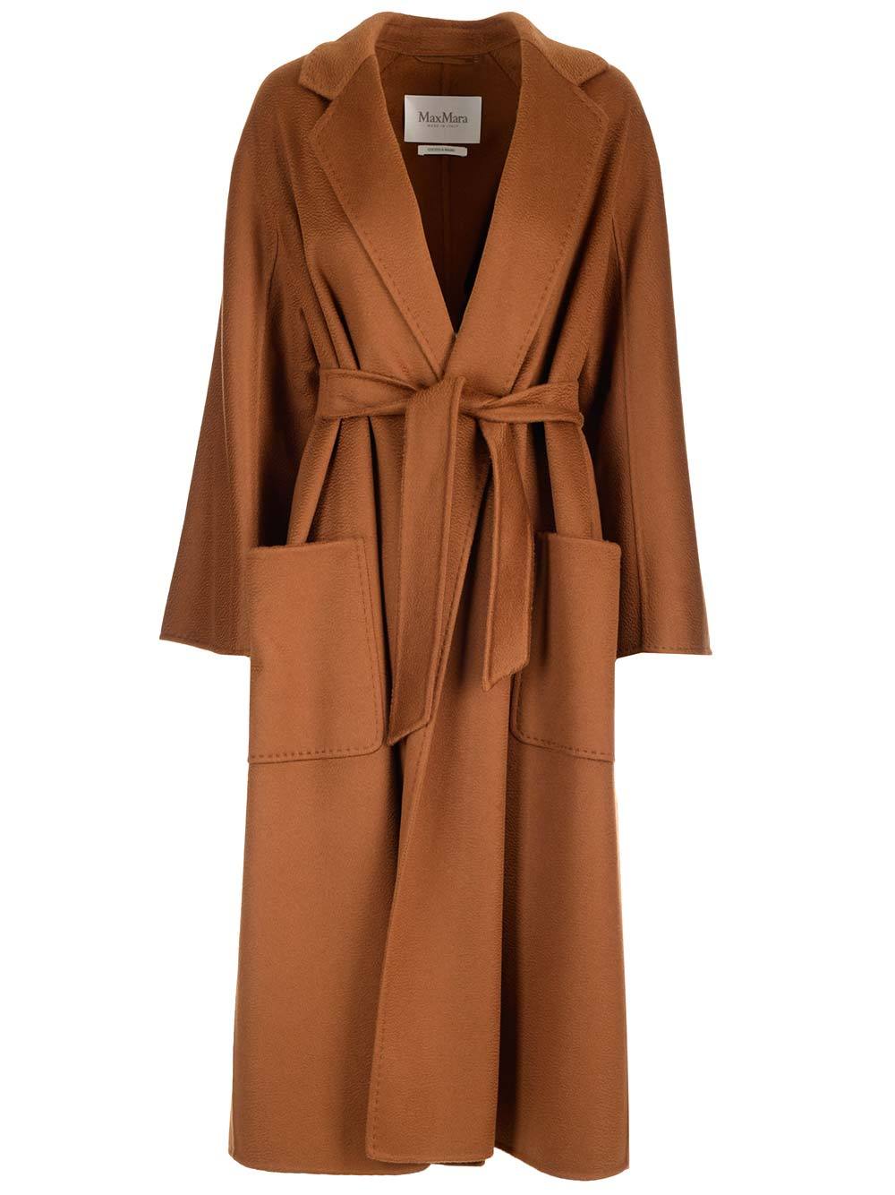 Max Mara Ludmilla Belted Cashmere Coat In Brown