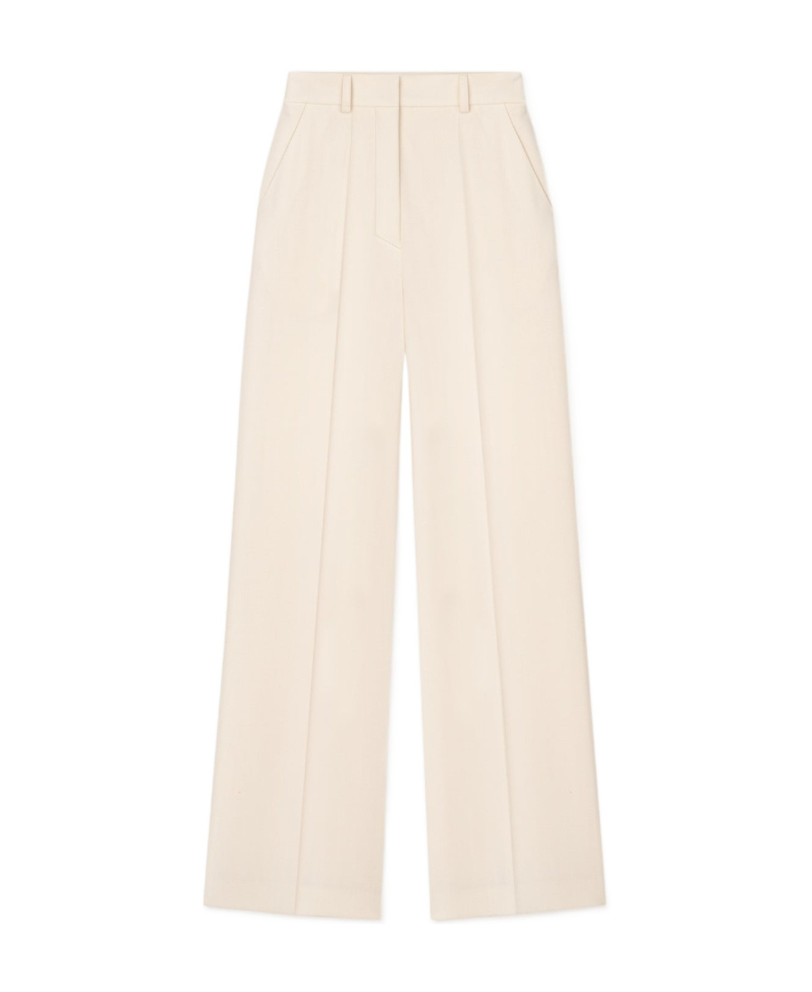 Nanushka Lanai High-waist Wide-leg Trousers In White