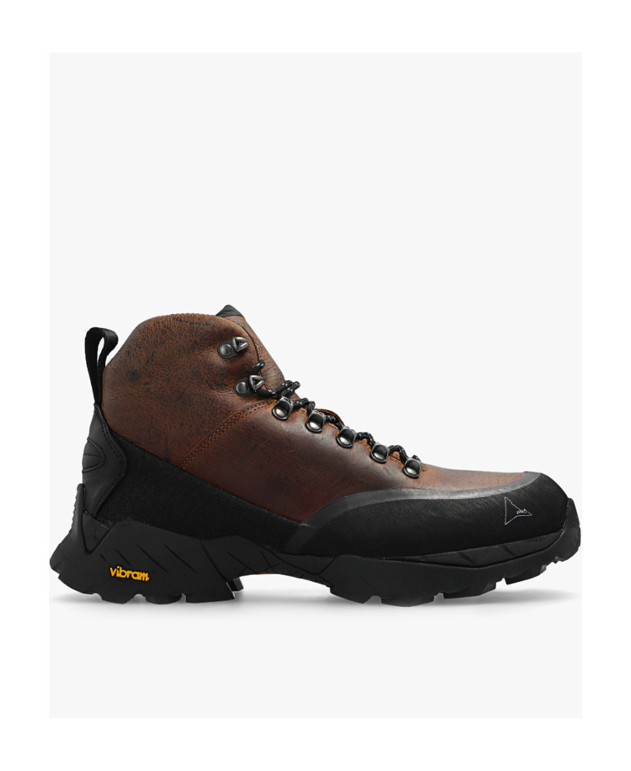 Shop Roa Leather Lace-up Boots In Black
