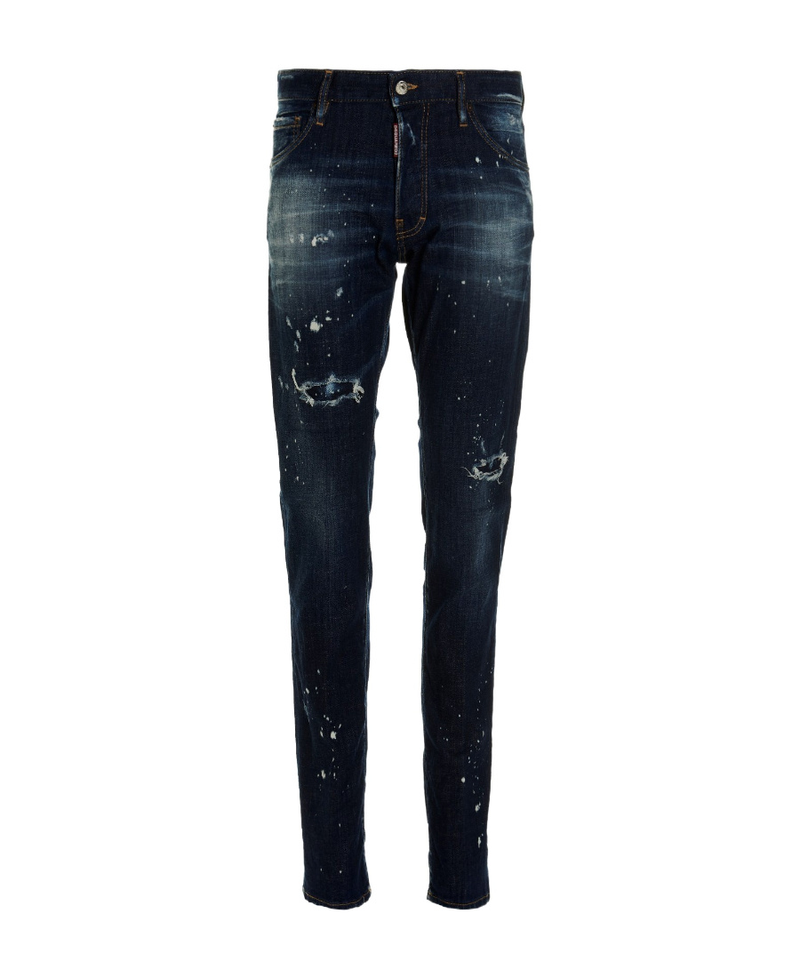 Dsquared2 Distressed-effect Straight-leg Jeans In Black