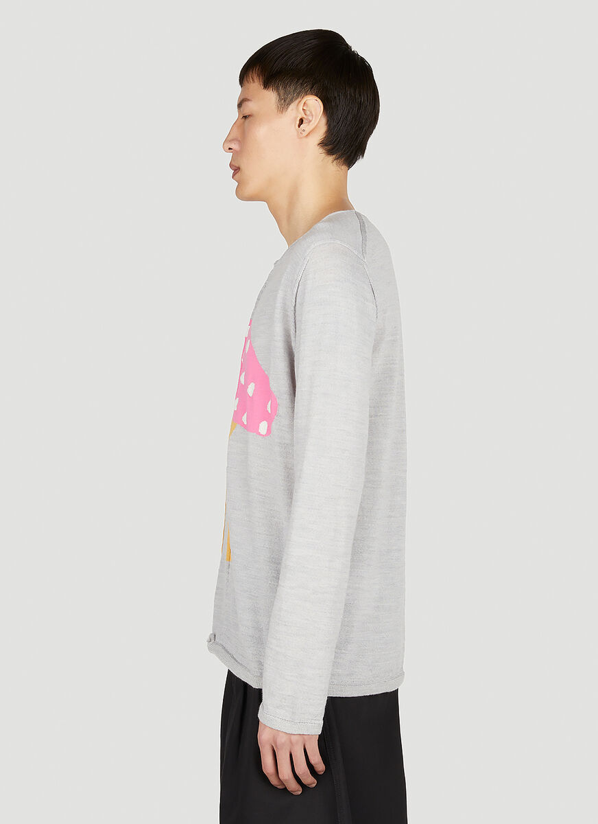 Comme Des Garçons Shirt Crewneck Knitted Jumper In White