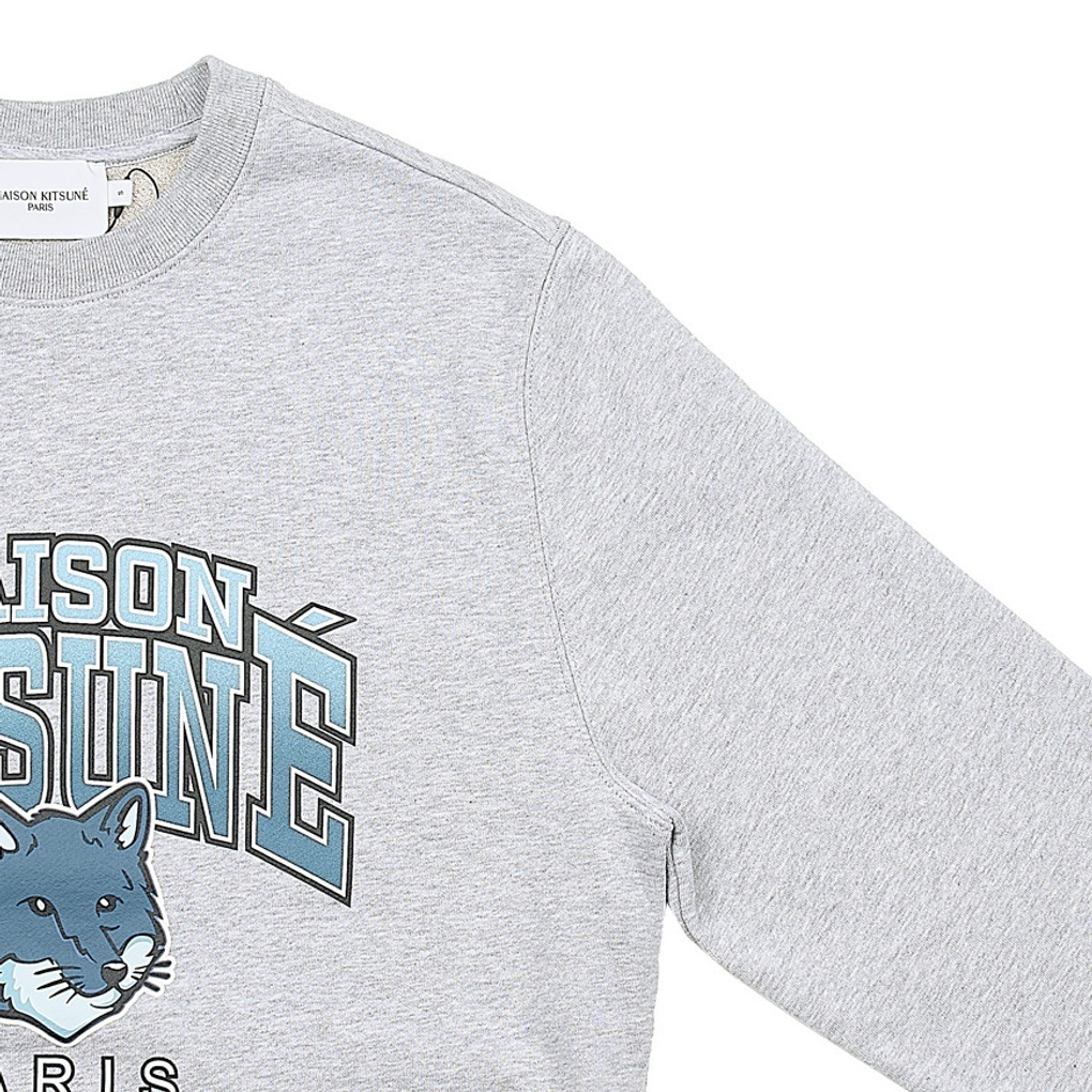 Maison Kitsuné Maison Kitsune Crew Neck Sweatshirt With Campus Fox Print In White