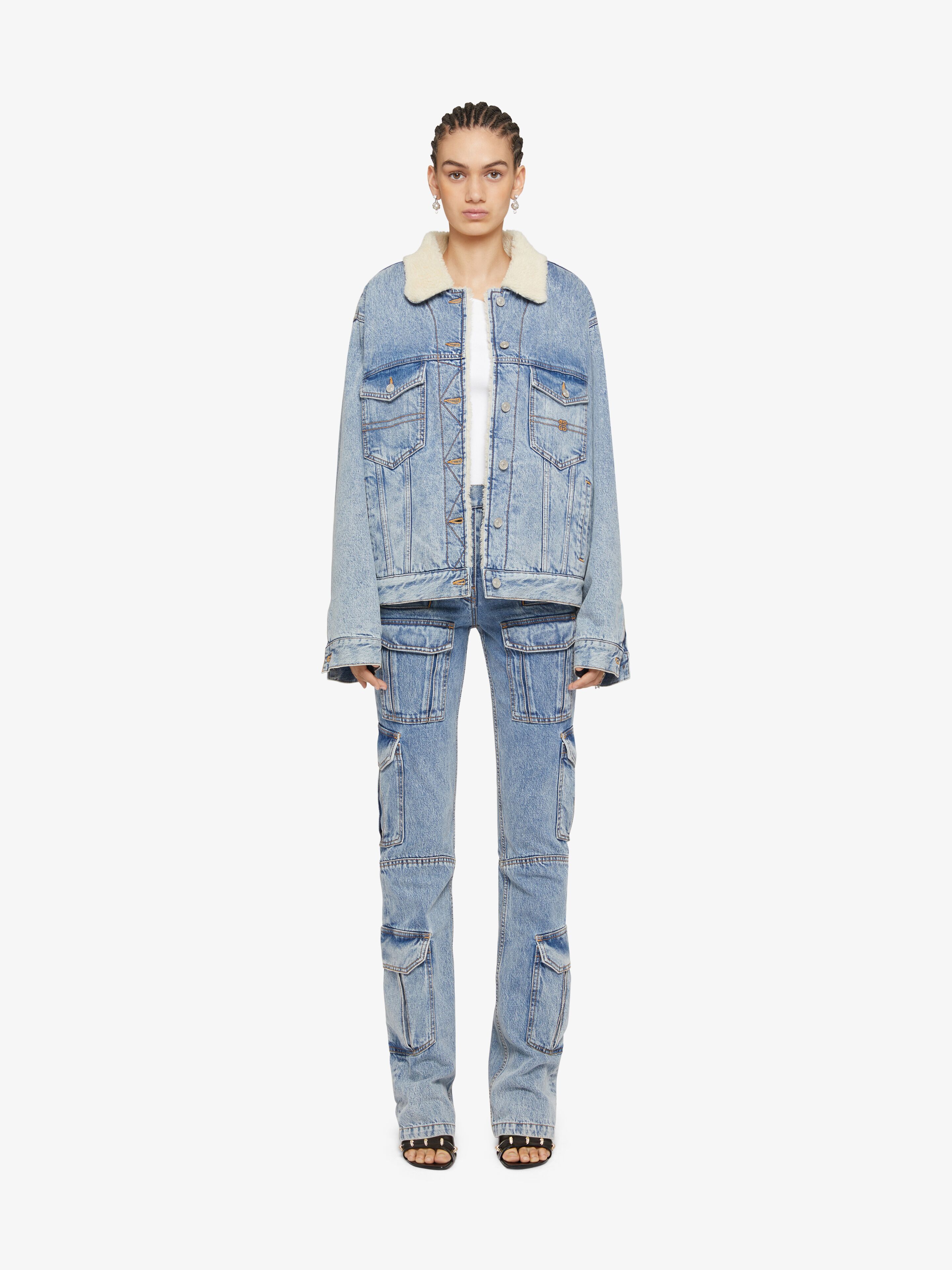 Givenchy Womens Light Blue Logo-embroidered Contrast-collar Denim Jacket In Blue