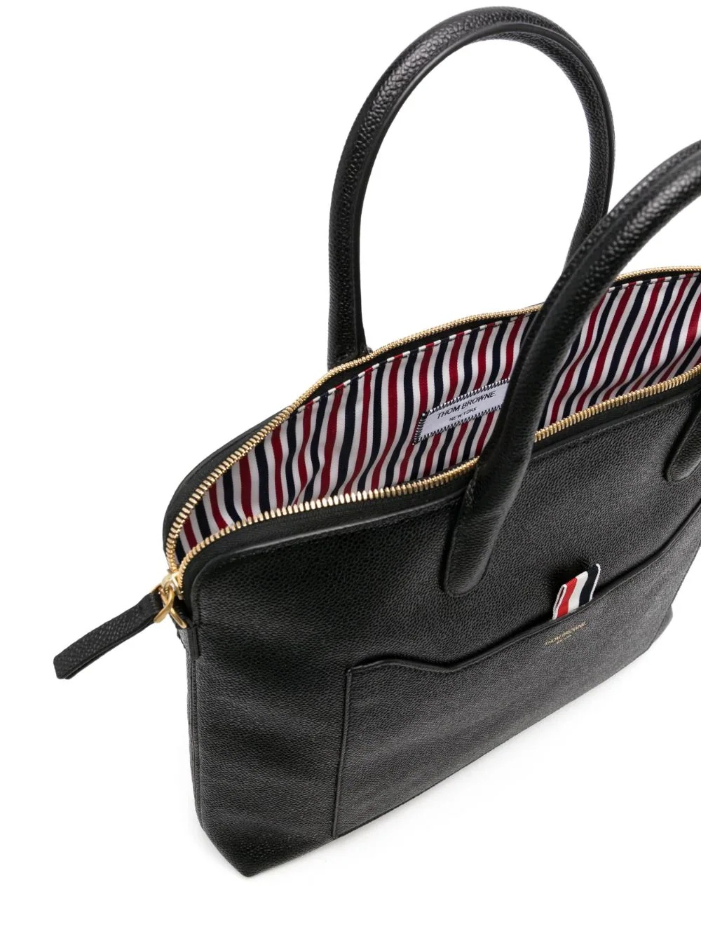 THOM BROWNE THOM BROWNE LOGO DETAILED LAPTOP BAG