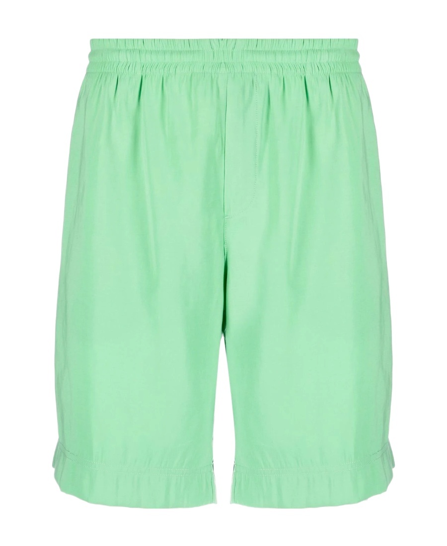 Msgm Elastic Belt Shorts In Green