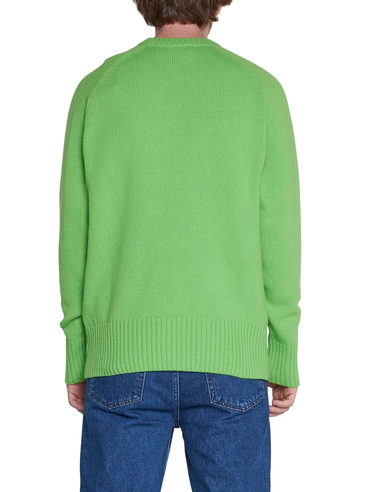 Ami Alexandre Mattiussi Crew-neck Long-sleeve Jumper In Green