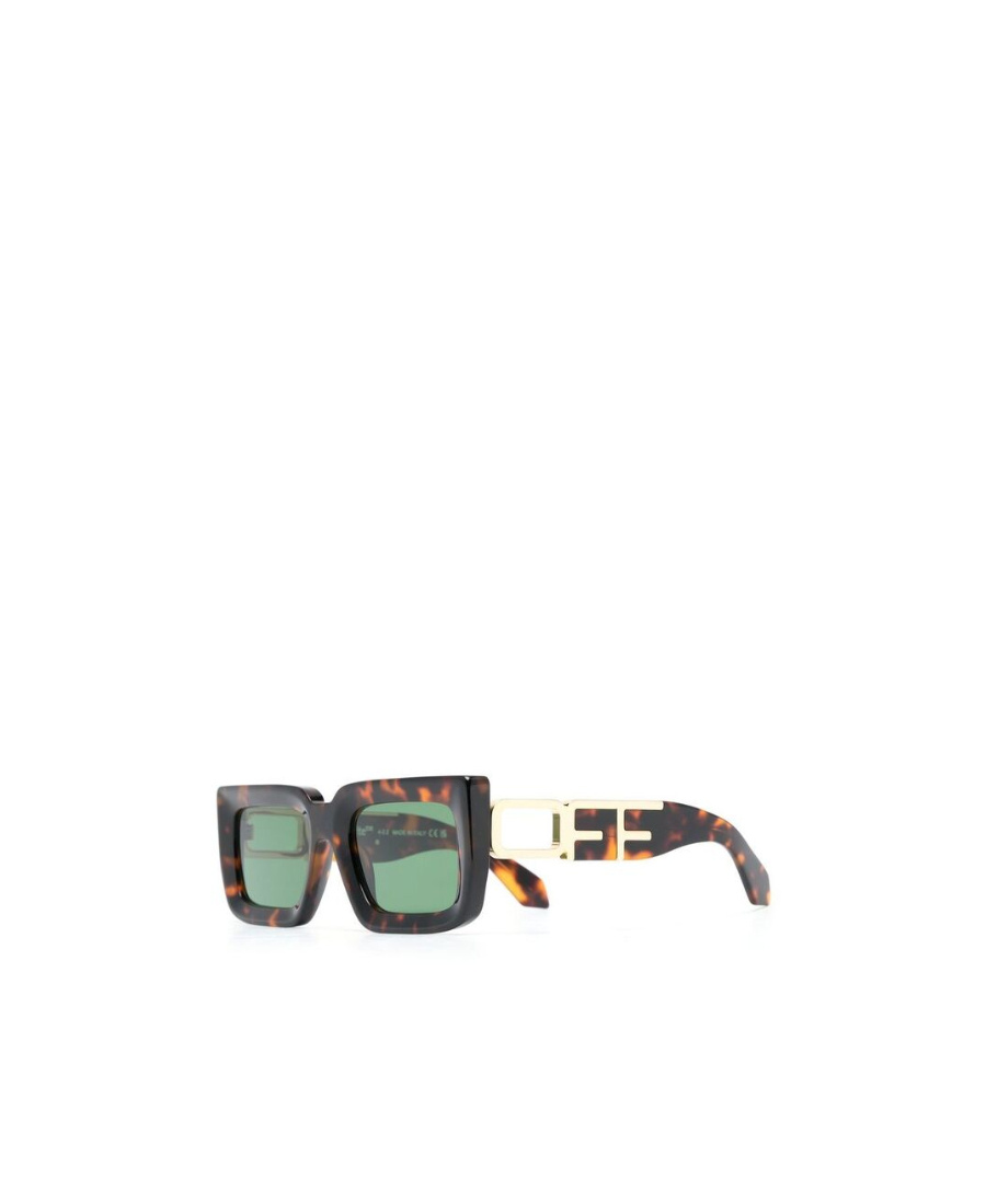 Off-white Tortoiseshell Square-frame Sunglasses In Green