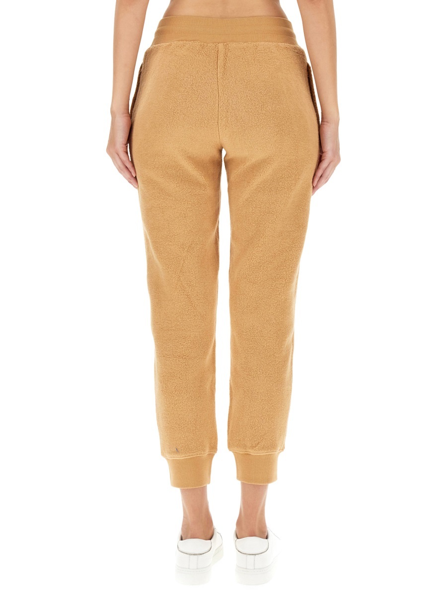 Moschino Teddy-bear Detail Cropped Trousers In Nude