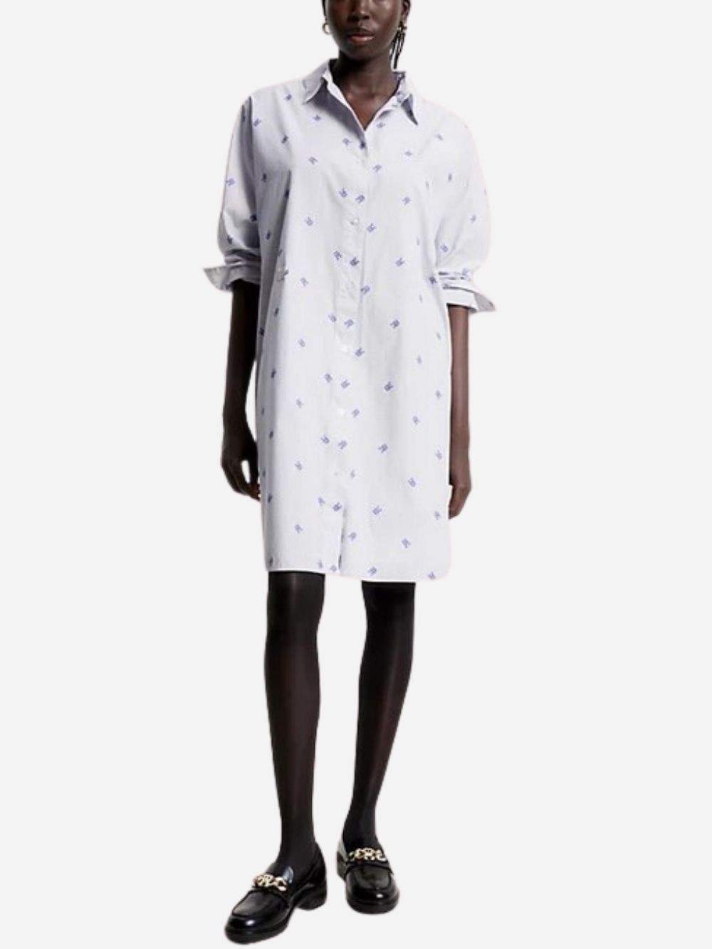 Tommy Hilfiger Long-sleeved Shirt Dress In White