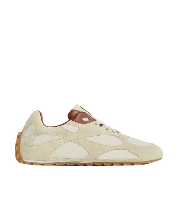 Bottega Veneta Orbit Leather-trimmed Suede And Shell Sneakers