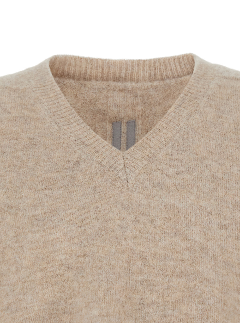 Rick Owens V-neck Long-sleeved Sweater In Neutral