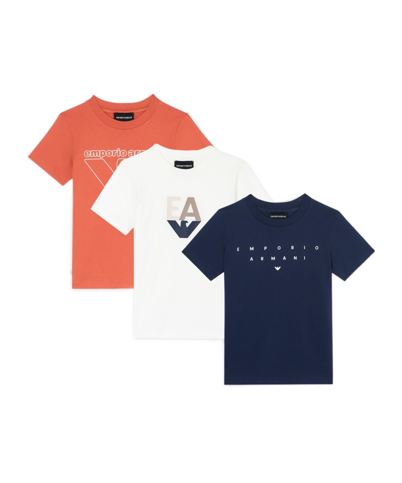 Emporio Armani Logo-print Cotton T-shirts (pack Of Three) In Multi