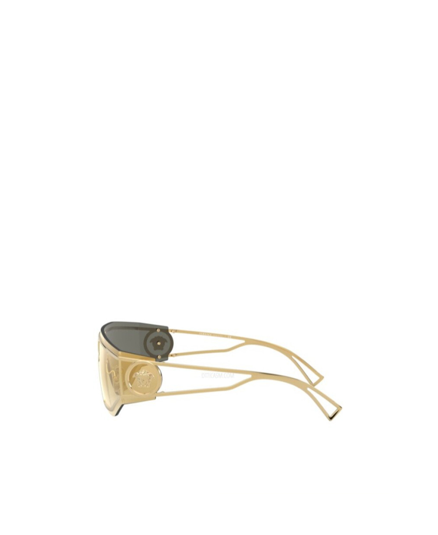 Versace Men's Medusa Metal Shield Sunglasses In Nude