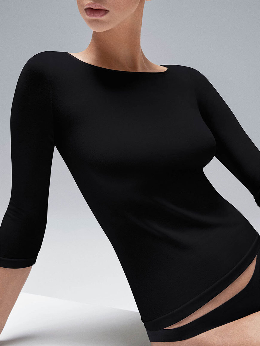 Wolford Cordoba Round-collar T-shirt In Black
