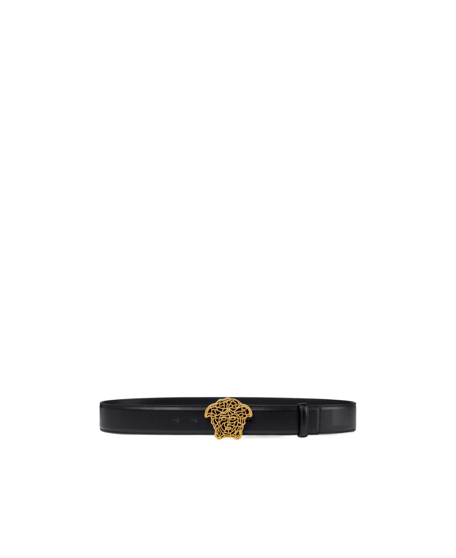 Versace Medusa Head Buckle Belt In Black
