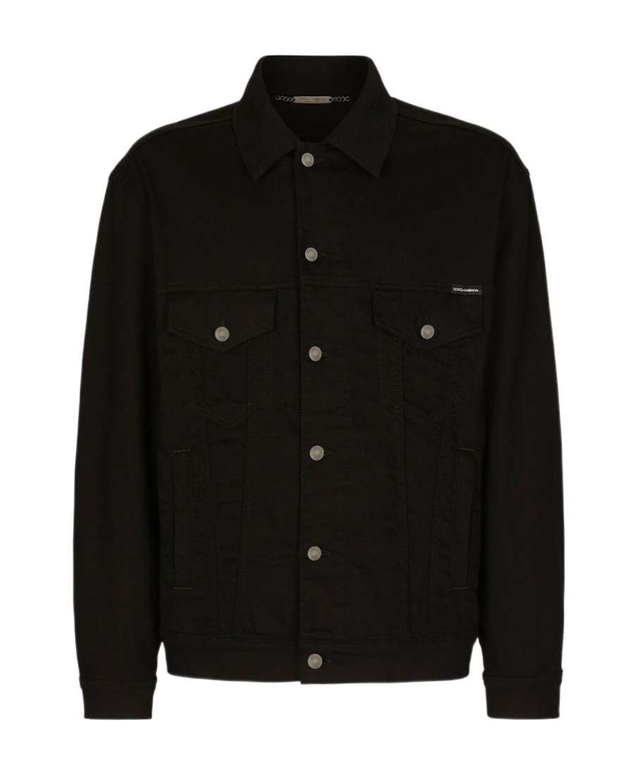 Dolce & Gabbana Black Wash Stretch Denim Jacket In Black
