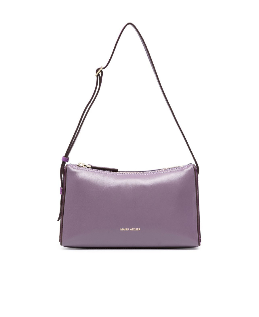Manu Atelier Prism Mix-leather Shoulder Bag In Gray