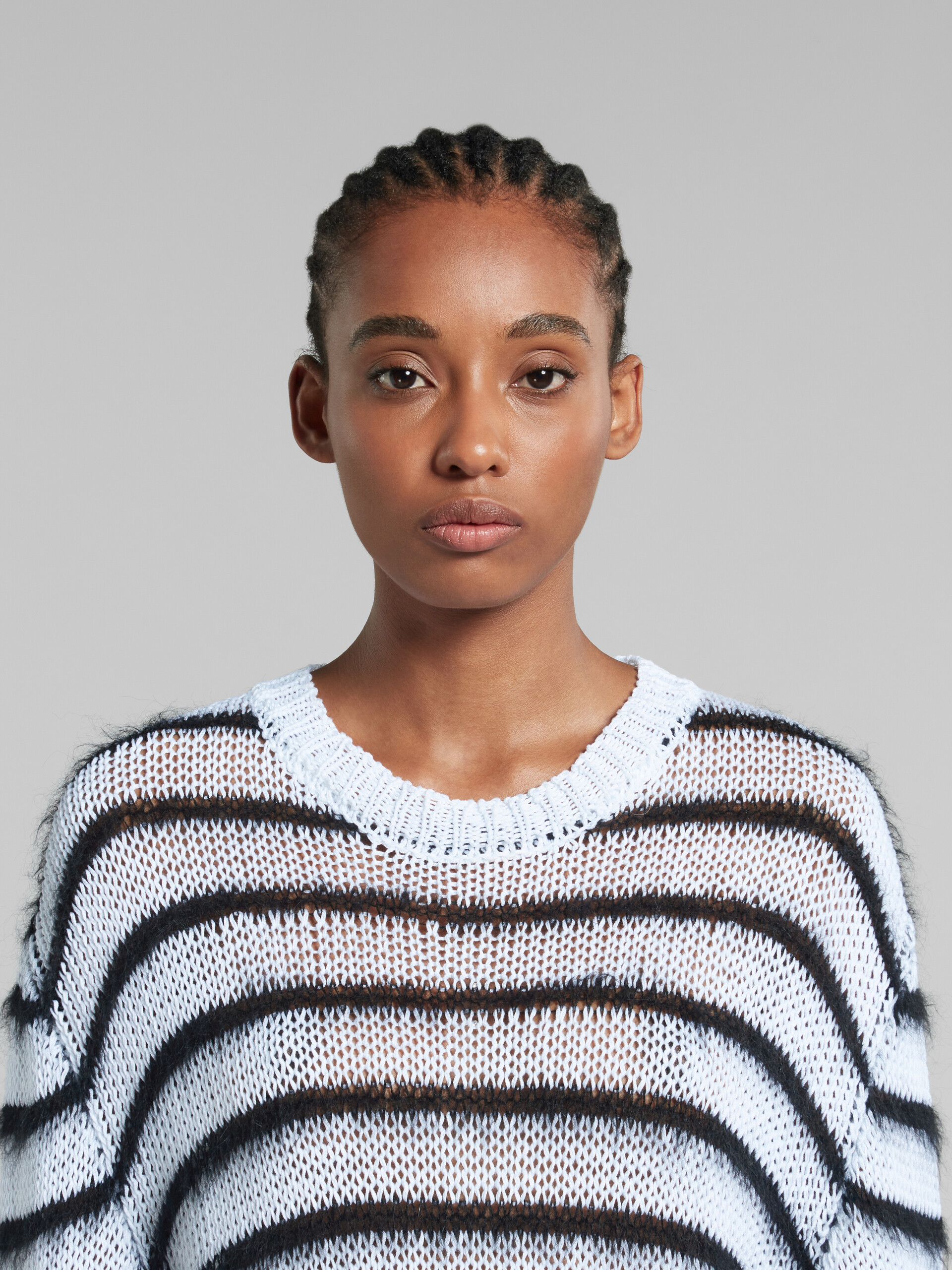 MARNI STRIPED OPEN-KNIT JUMPER