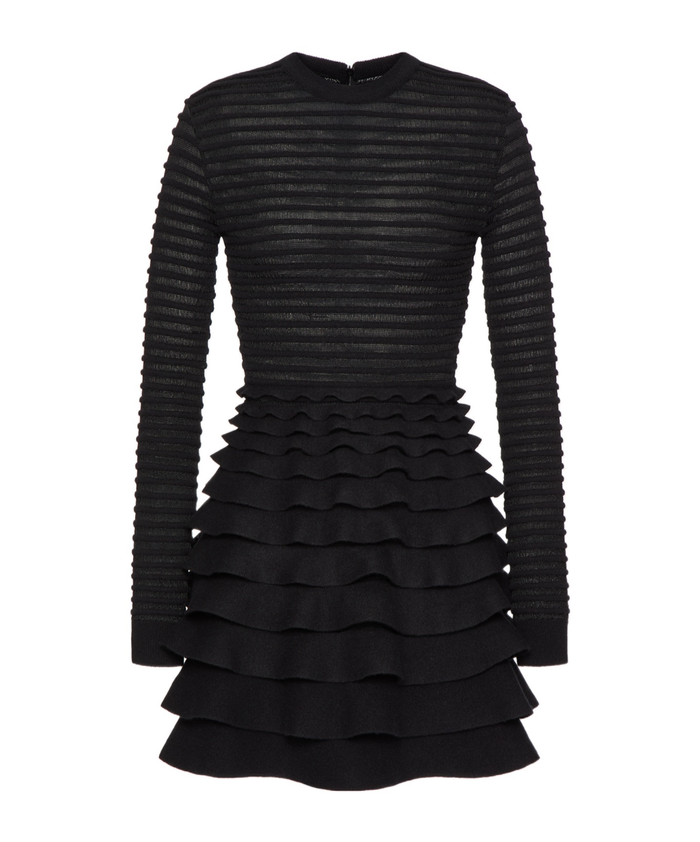 VALENTINO RIBBED-TIERED MINI DRESS 