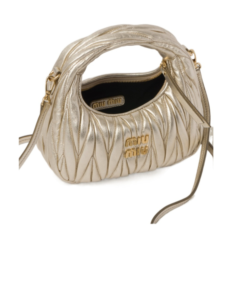 Miu Miu Quilted Leather Top-handle Bg In Yellow