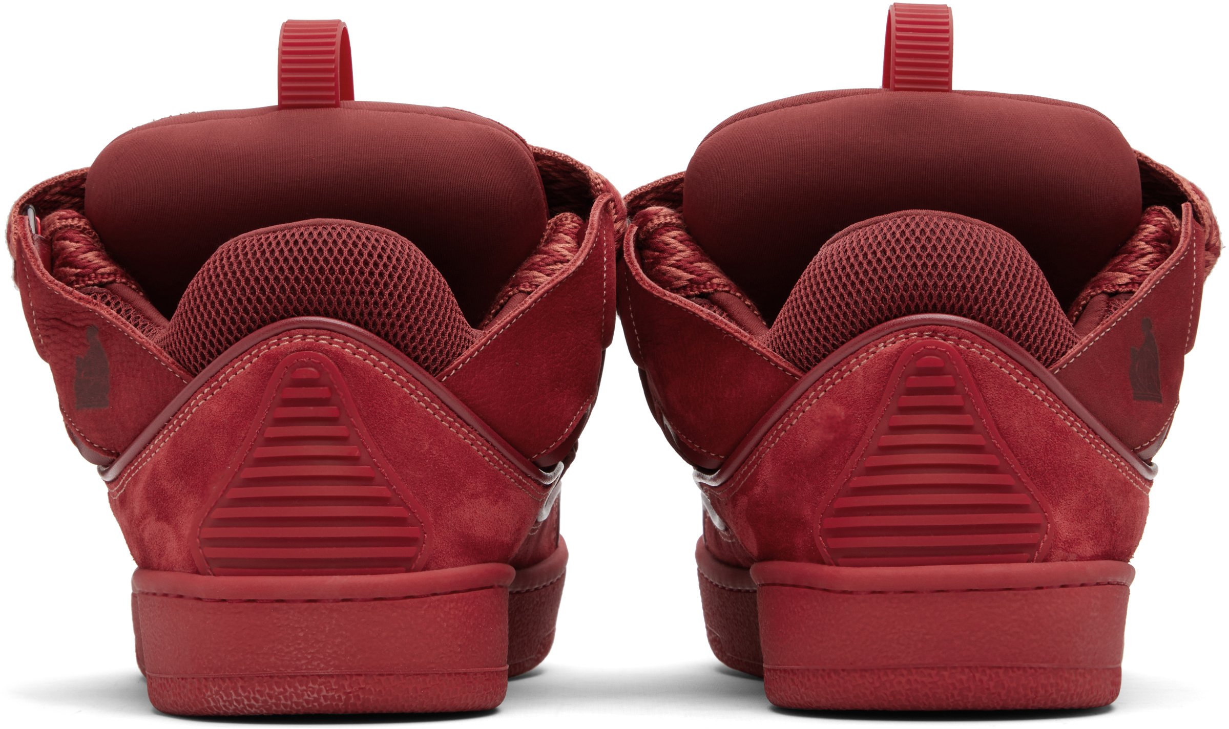 Lanvin Curb Leather Sneakers In Red