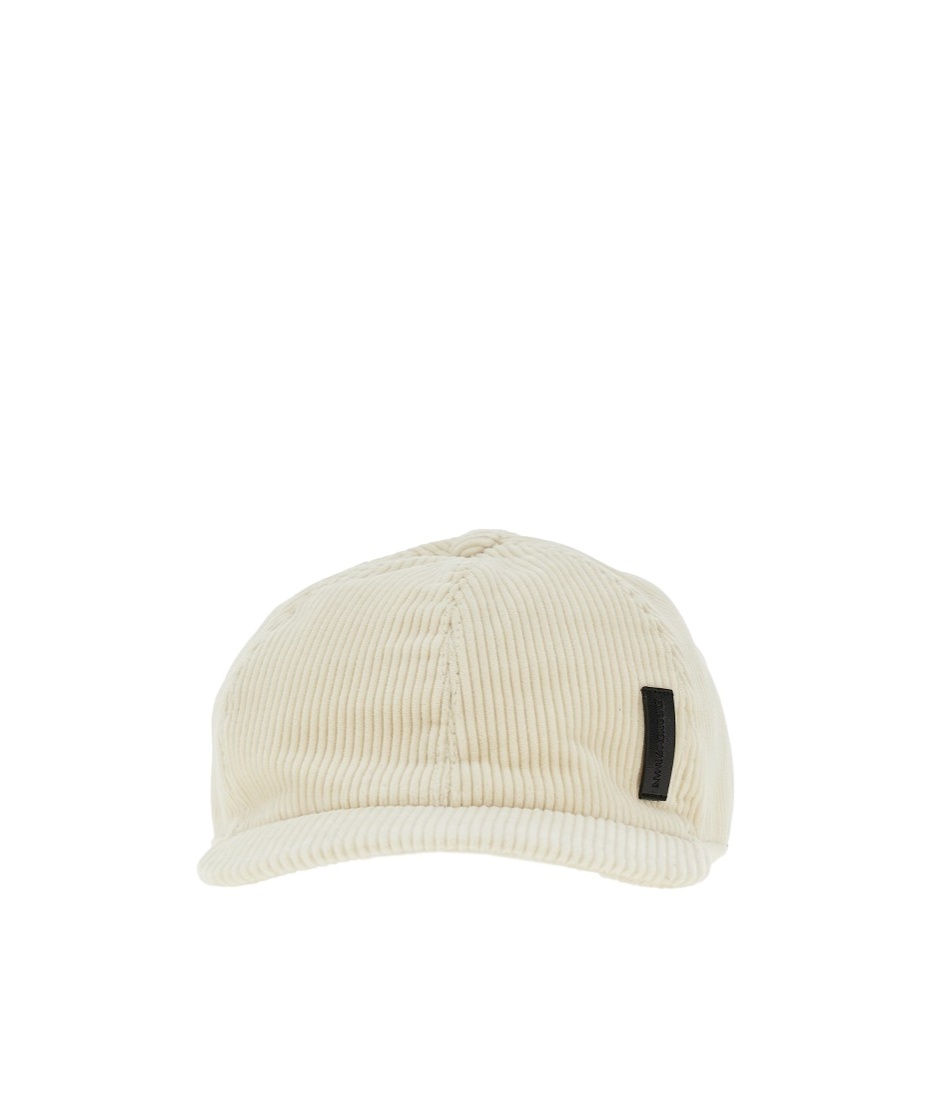 Emporio Armani Corduroy Baseball Cap In Neutral
