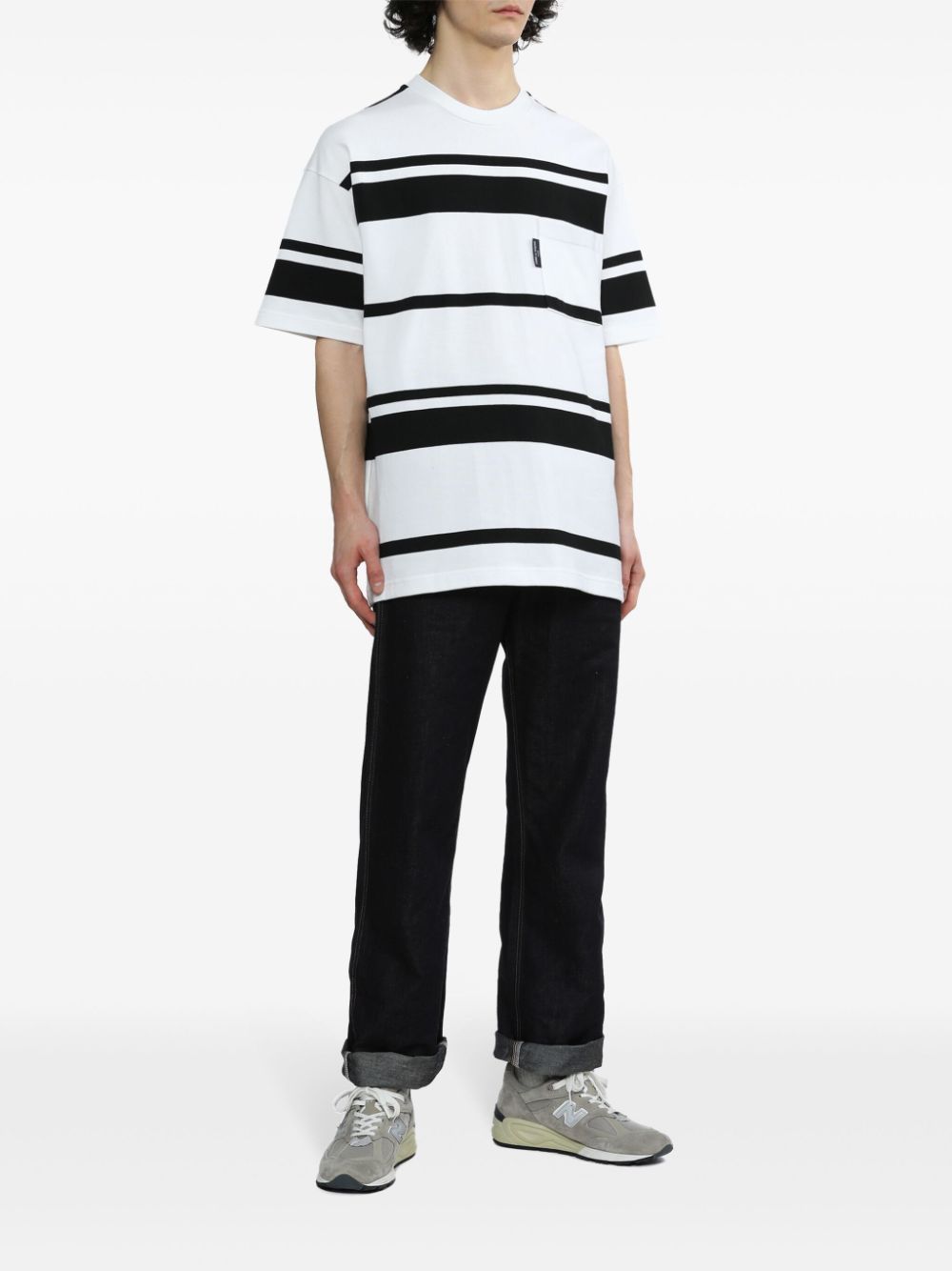 Comme Des Garçons Open-necked Black Shirt In White