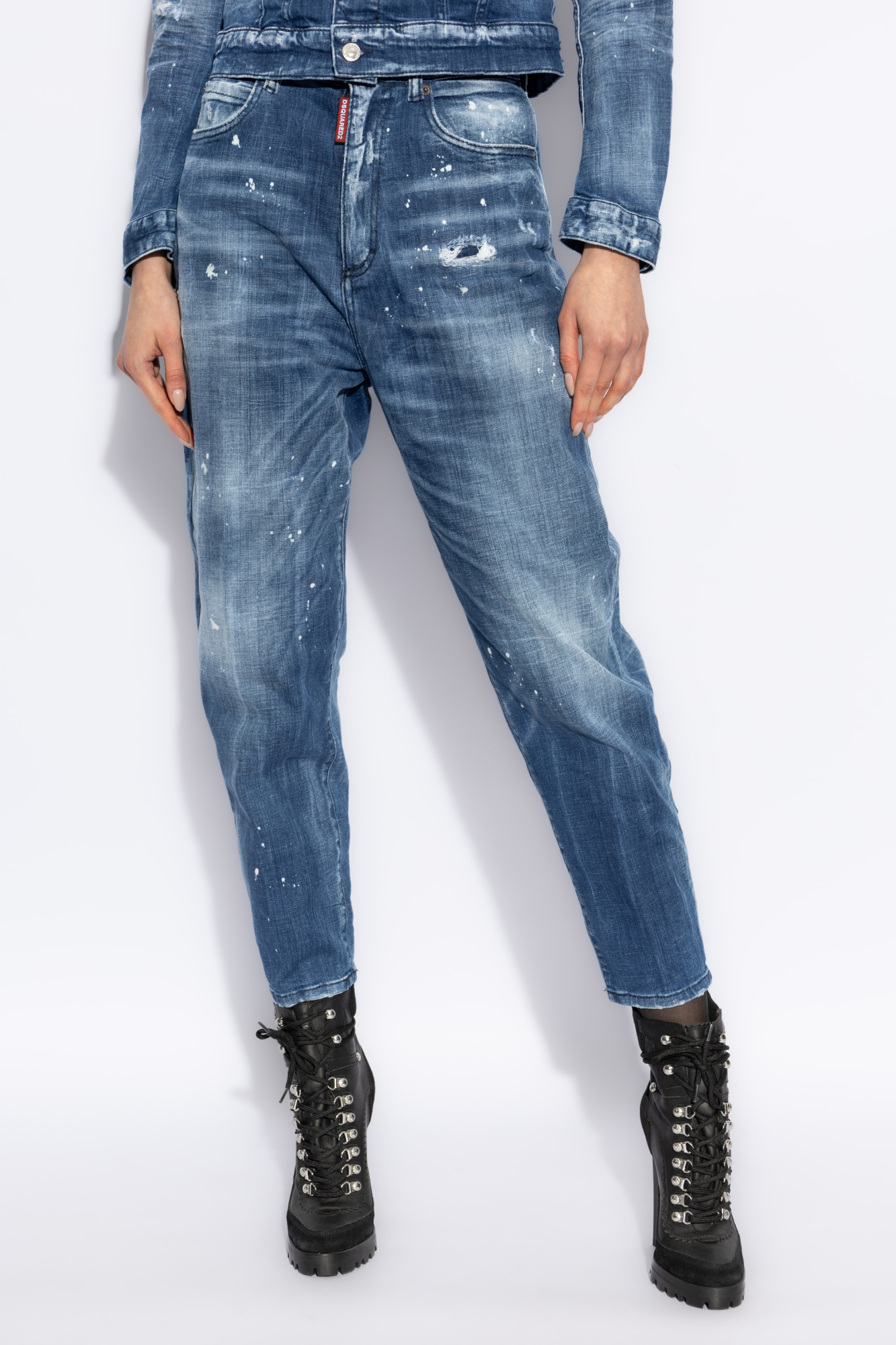 Dsquared2 80's High Rise Balloon Jeans In Blue