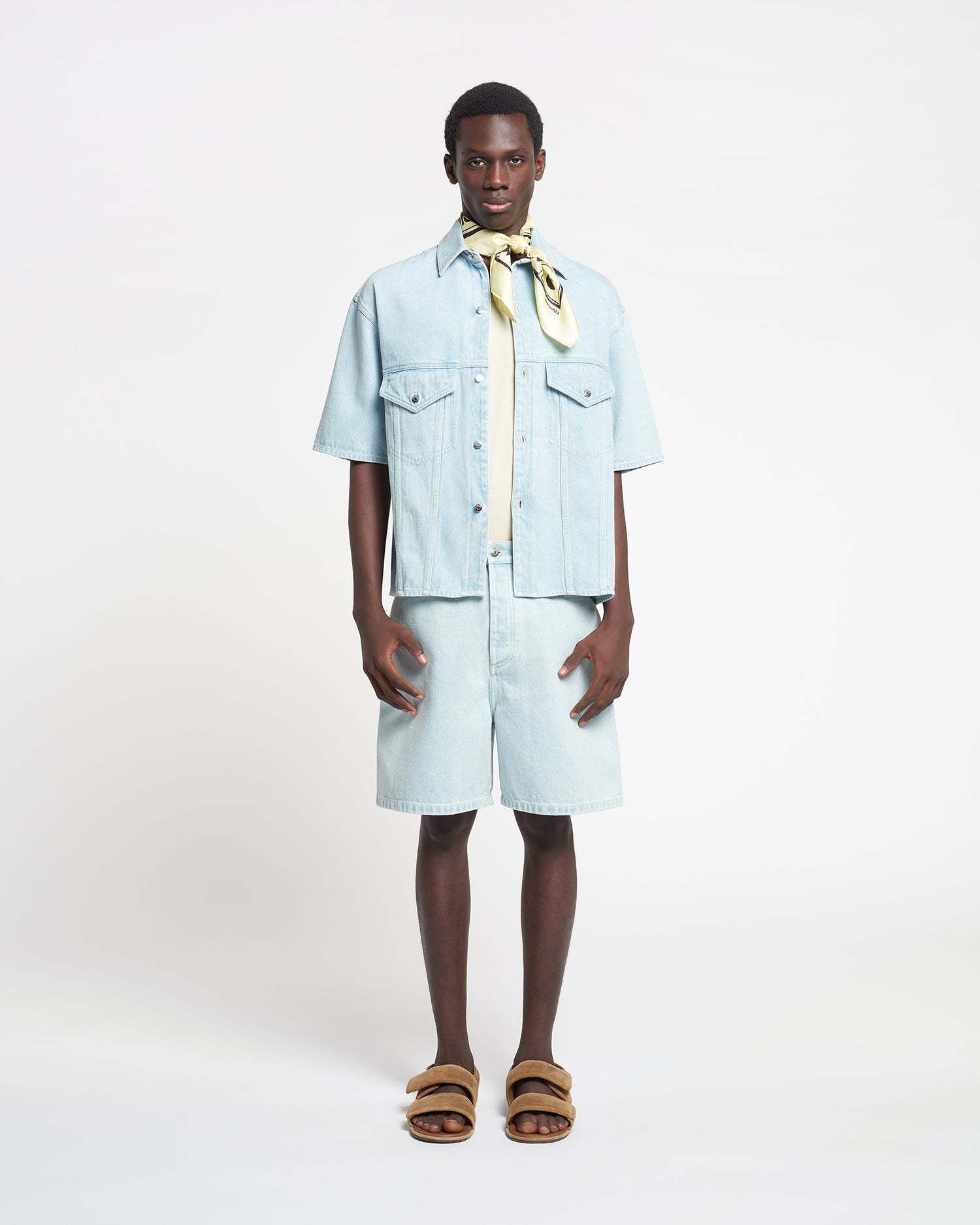 Nanushka Jorge Denim Shirt In Gray