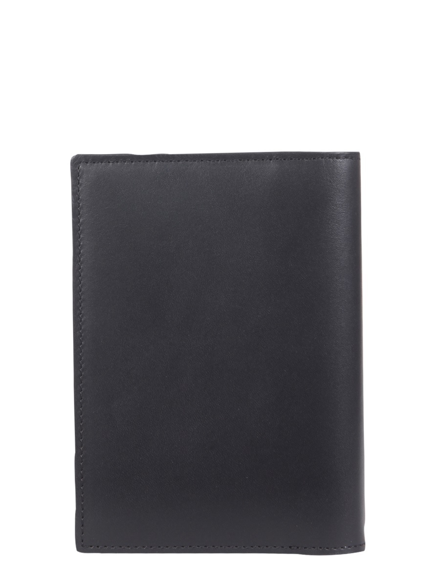 Paul Smith Signature Stripe-print Leather Cardholder In Black