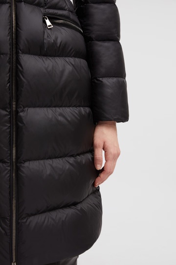 Shop Moncler Boedic Long Down Jacket In Black