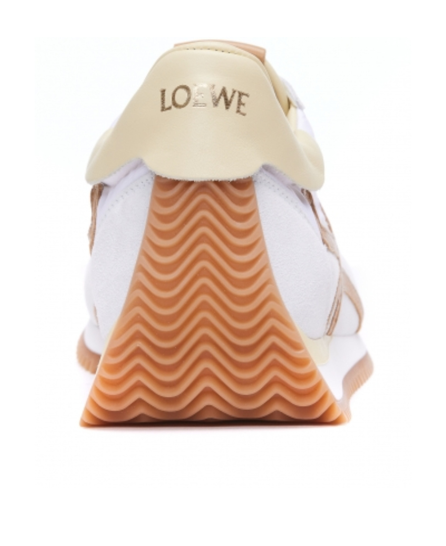 Loewe Flow Runner Leather-trimmed Shell And Suede Sneakers In White