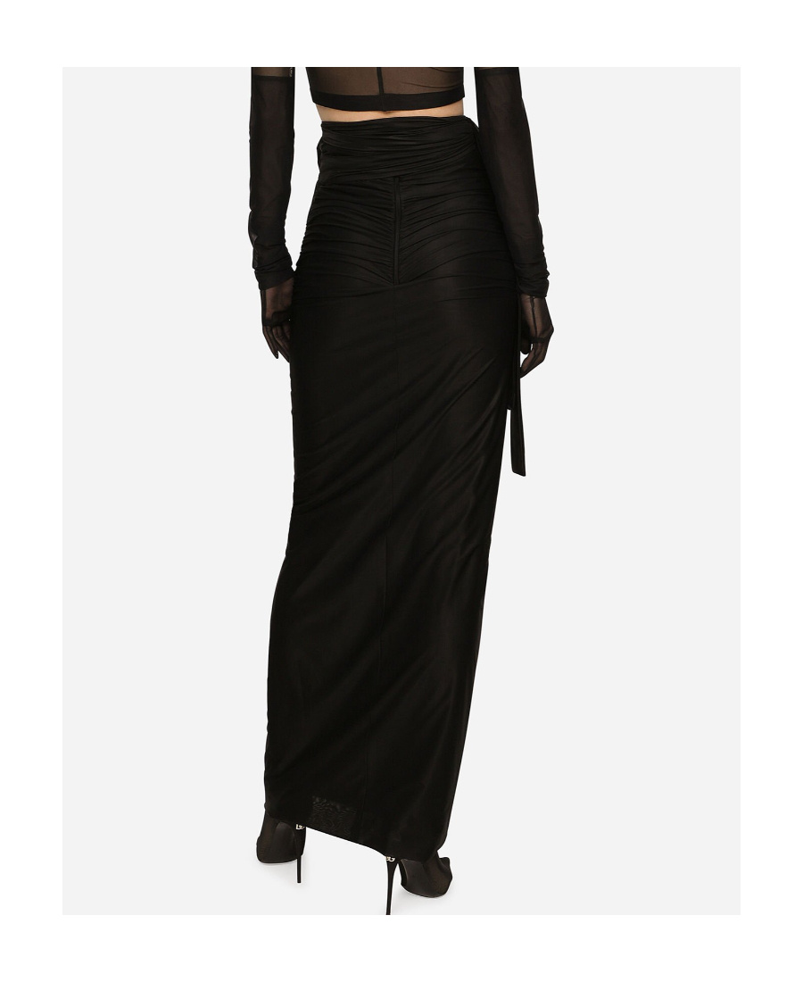 Dolce & Gabbana Sheer Floor-length Skirt In Black
