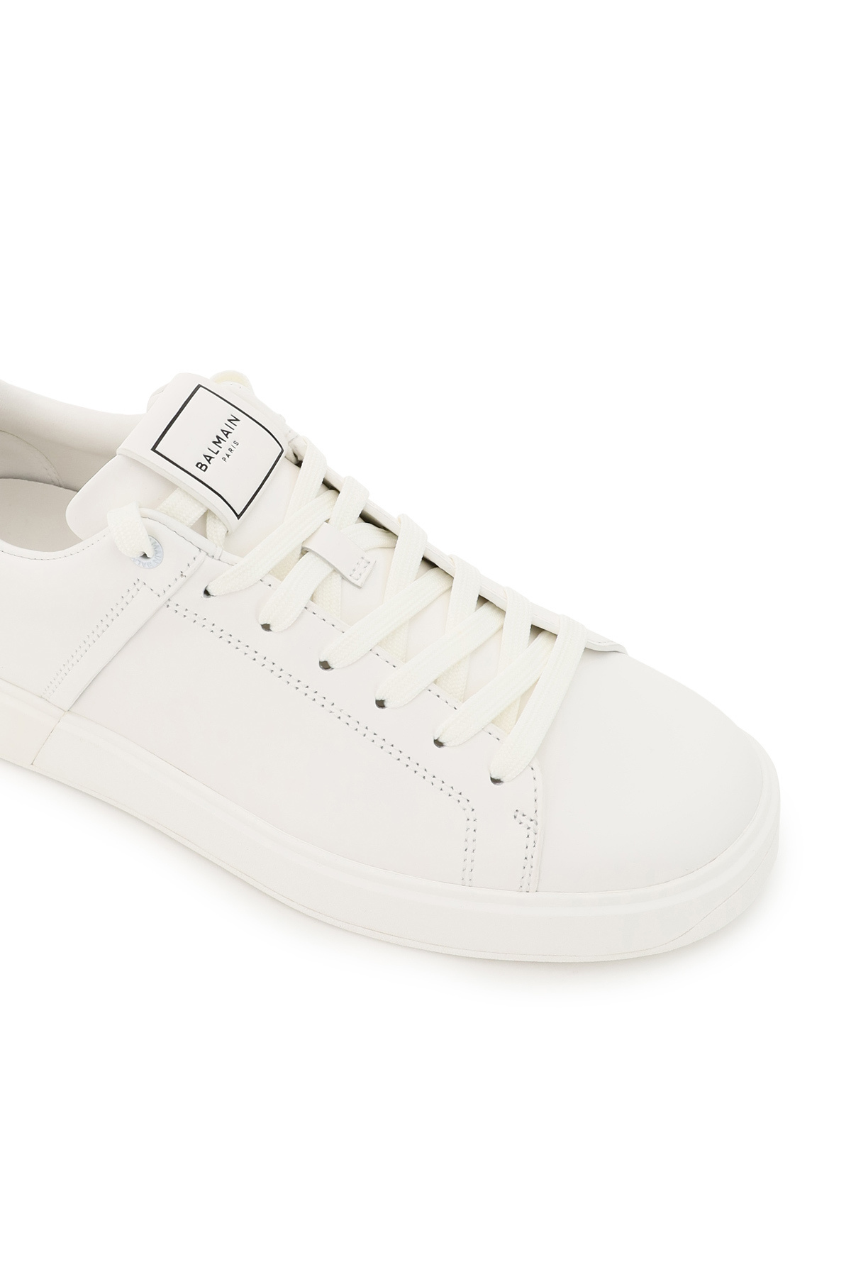 Balmain B Court Low Top Sneakers In White Leather In White
