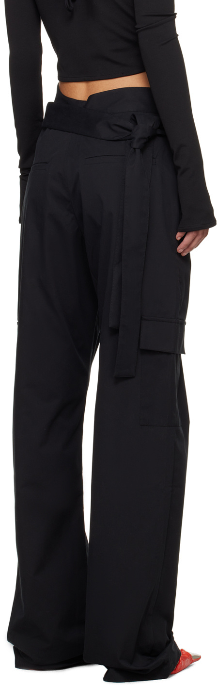 Jade Cropper Wrap Belt Cargo Pants In Black