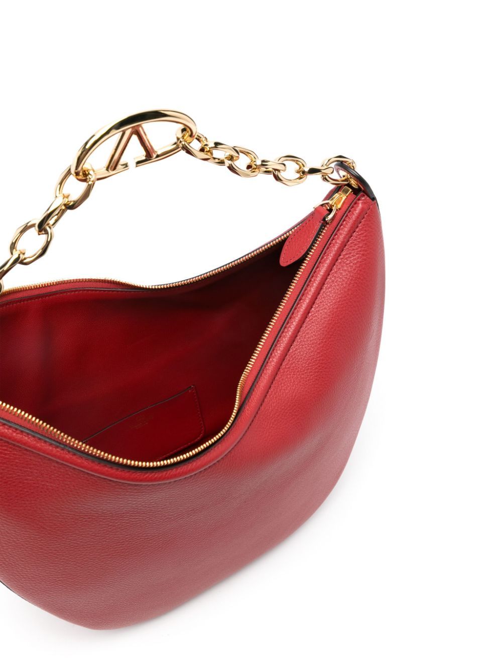 Shop Valentino Medium Vlogo Moon Shoulder Bag In Red