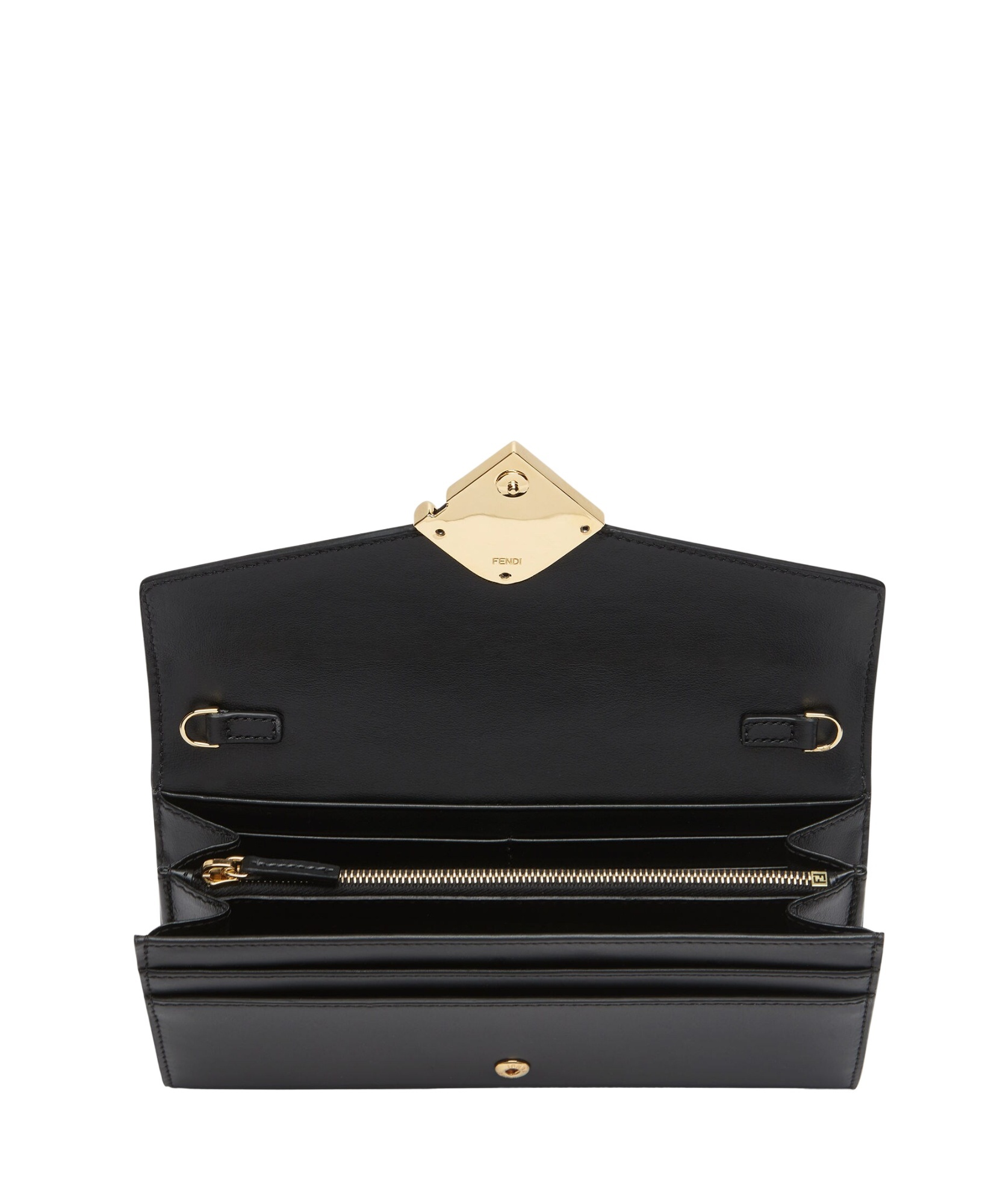 Fendi Ff Diamonds Continental Wallet In Black