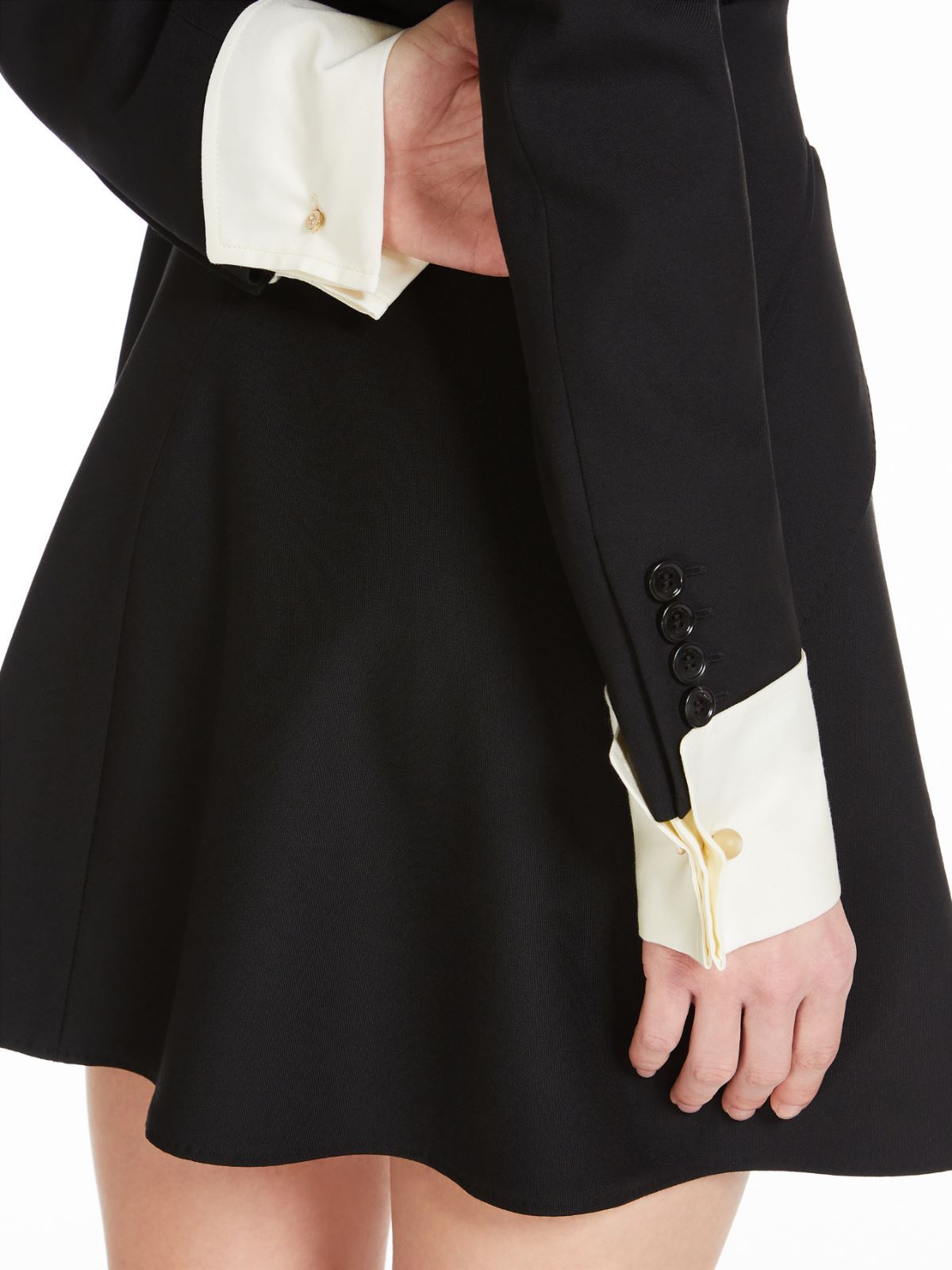 Max Mara Wool Shirt Dress In Black