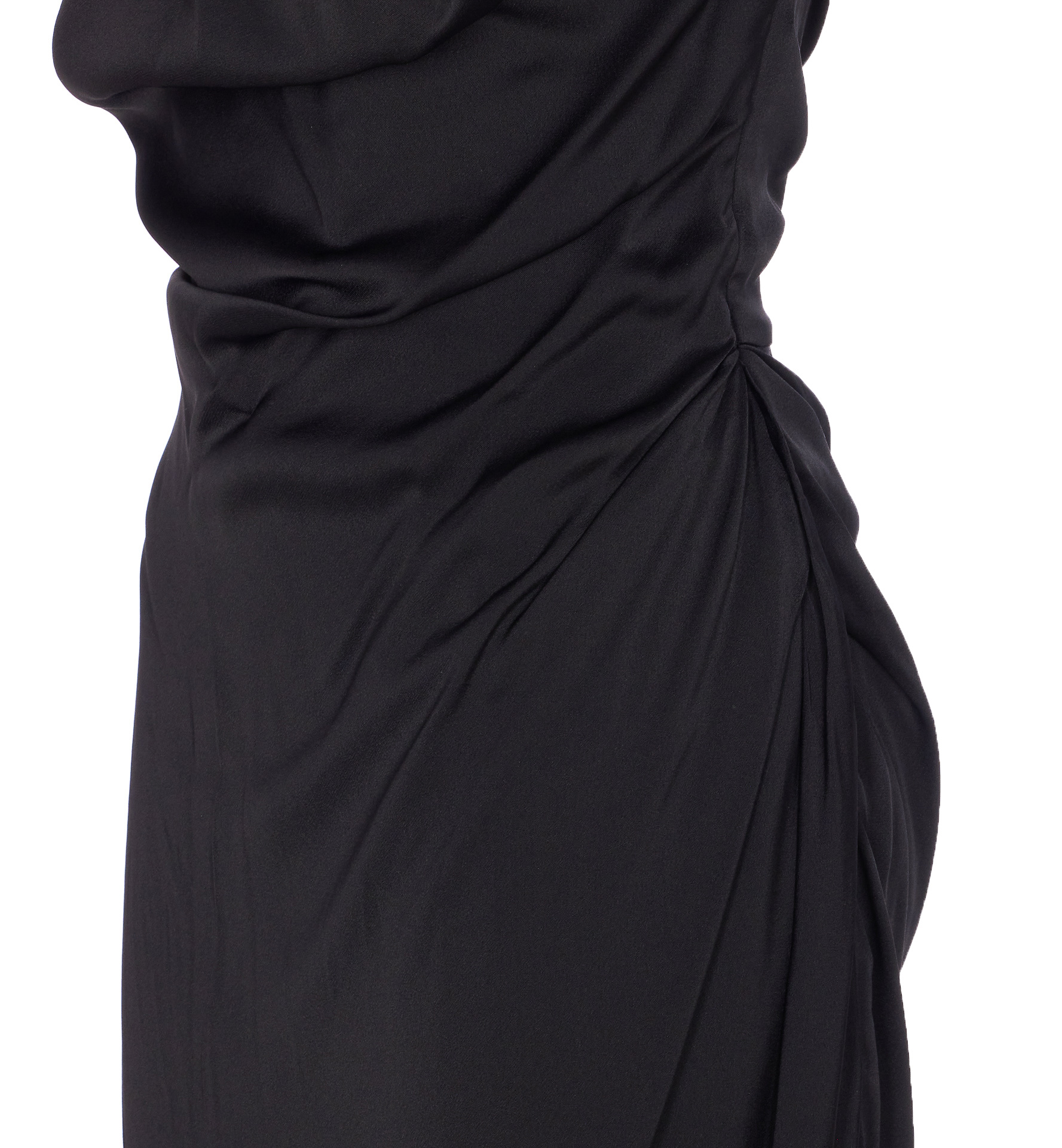 Vivienne Westwood Draped Asymmetrical Square Neckline Maxi Dress In Black