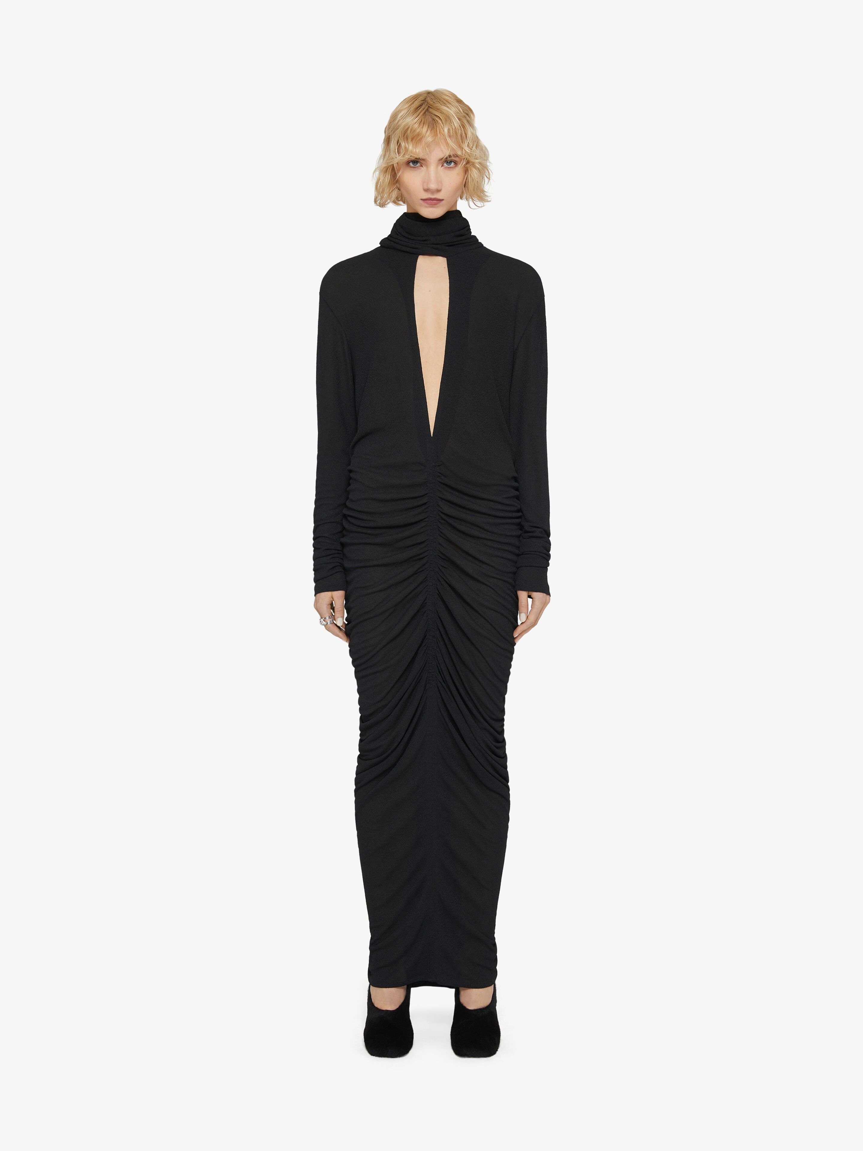 Givenchy Draped Long Dress In Black