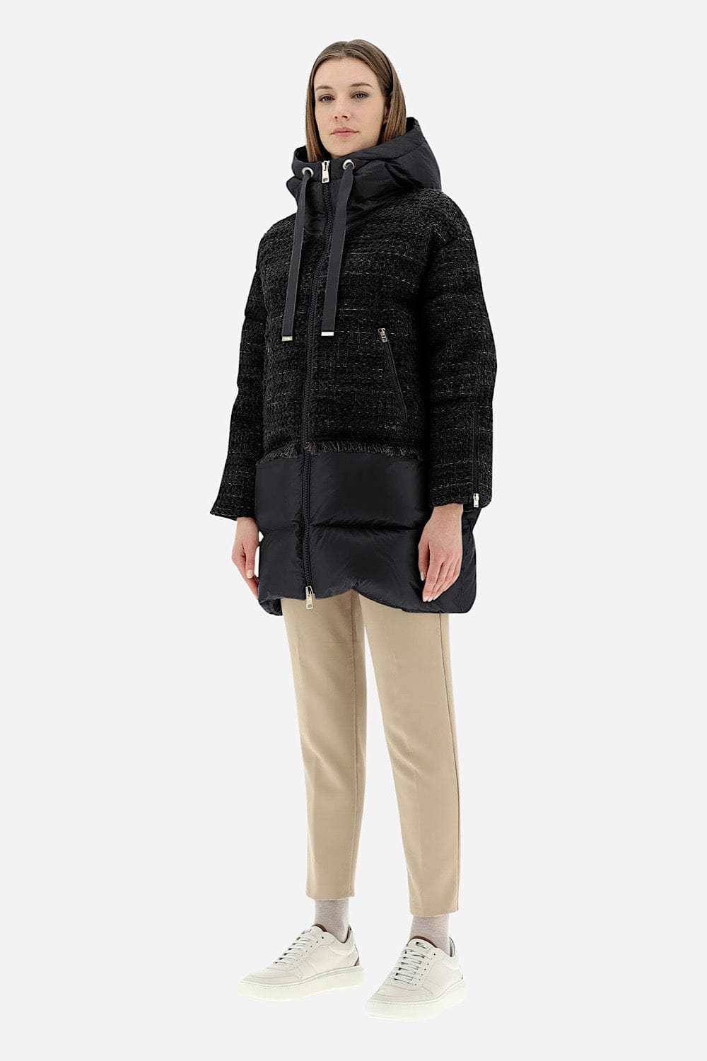 Herno Long-sleeved Down Jacket In Black