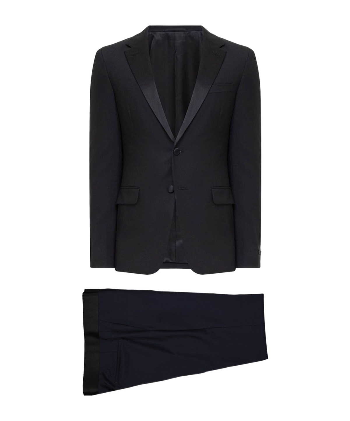 Prada Long-sleeved Suit In Black