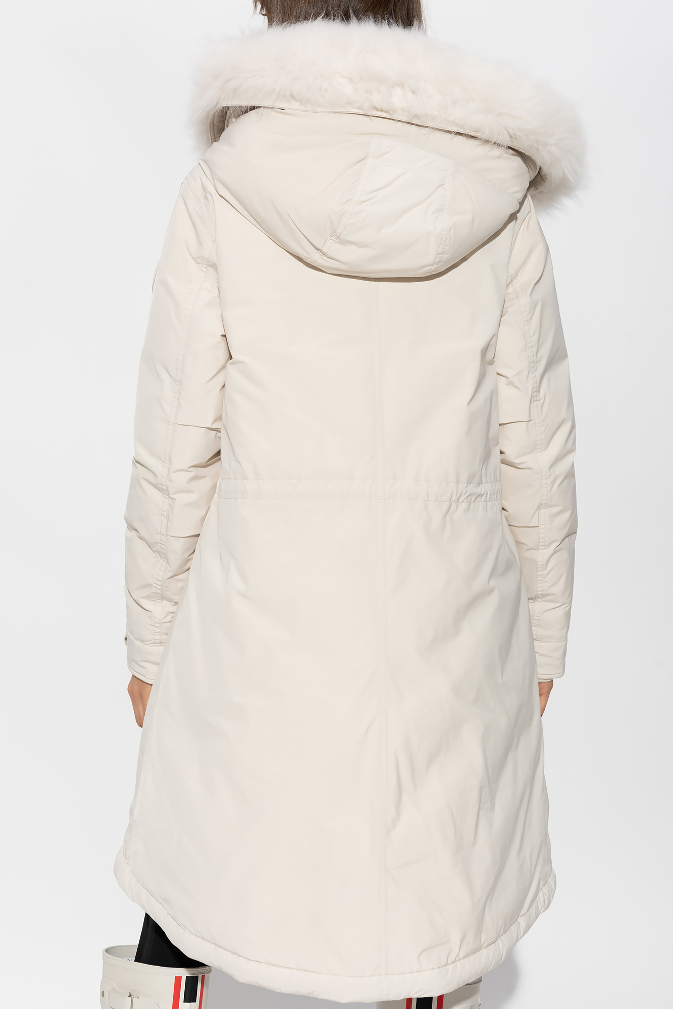 Woolrich Logo Patch Hooded Parka In White