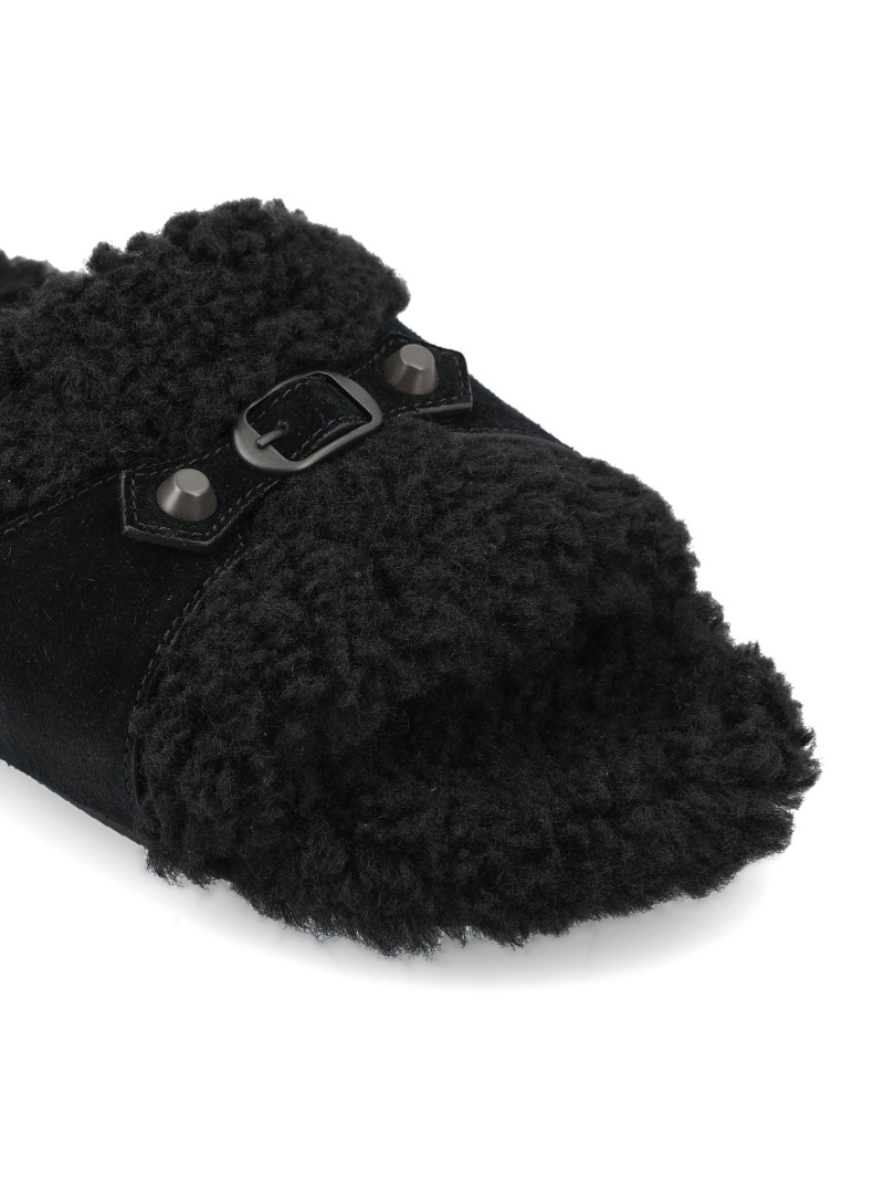 Balenciaga Buckle Strap Slides In Black