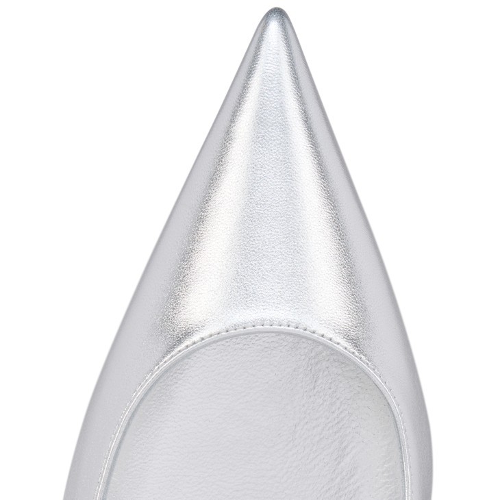 Christian Louboutin Miss Z Pumps In Silver Laminated Nappa Leather