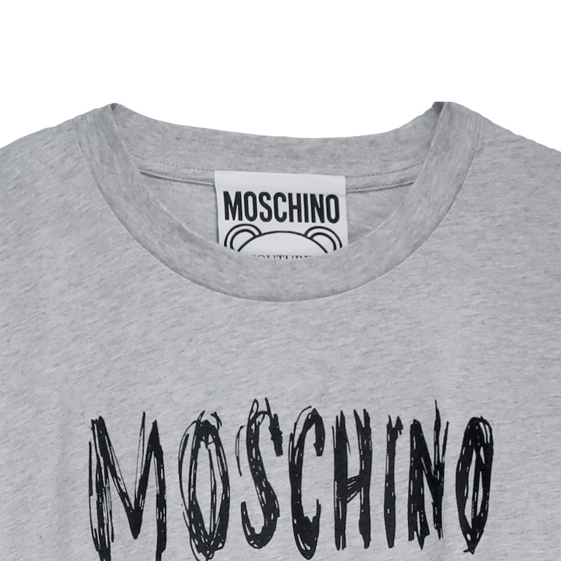 Shop Moschino Teddy Bear-print Cotton T-shirt In Gray