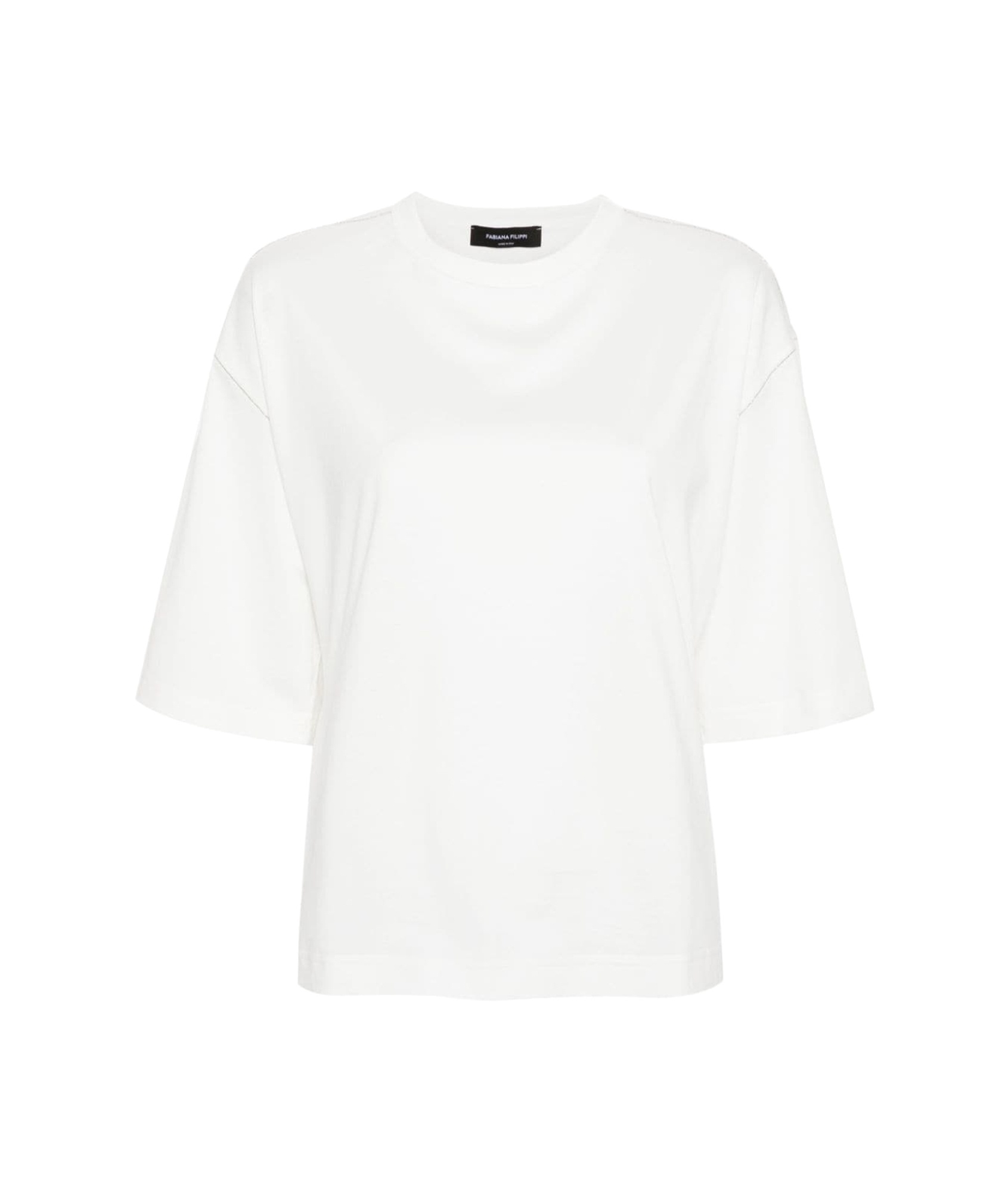 Fabiana Filippi T-shirt With Chain Detail In White