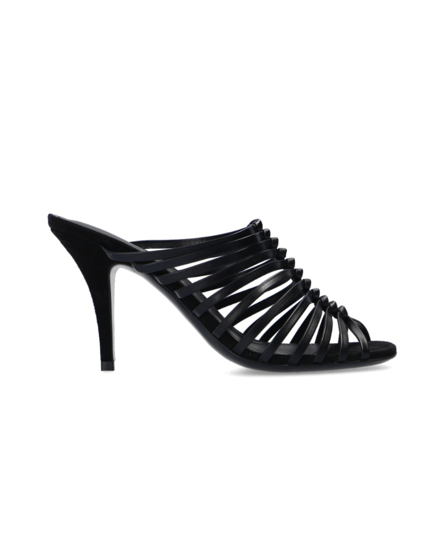 Ferragamo Braided High Heel Sandals In Black