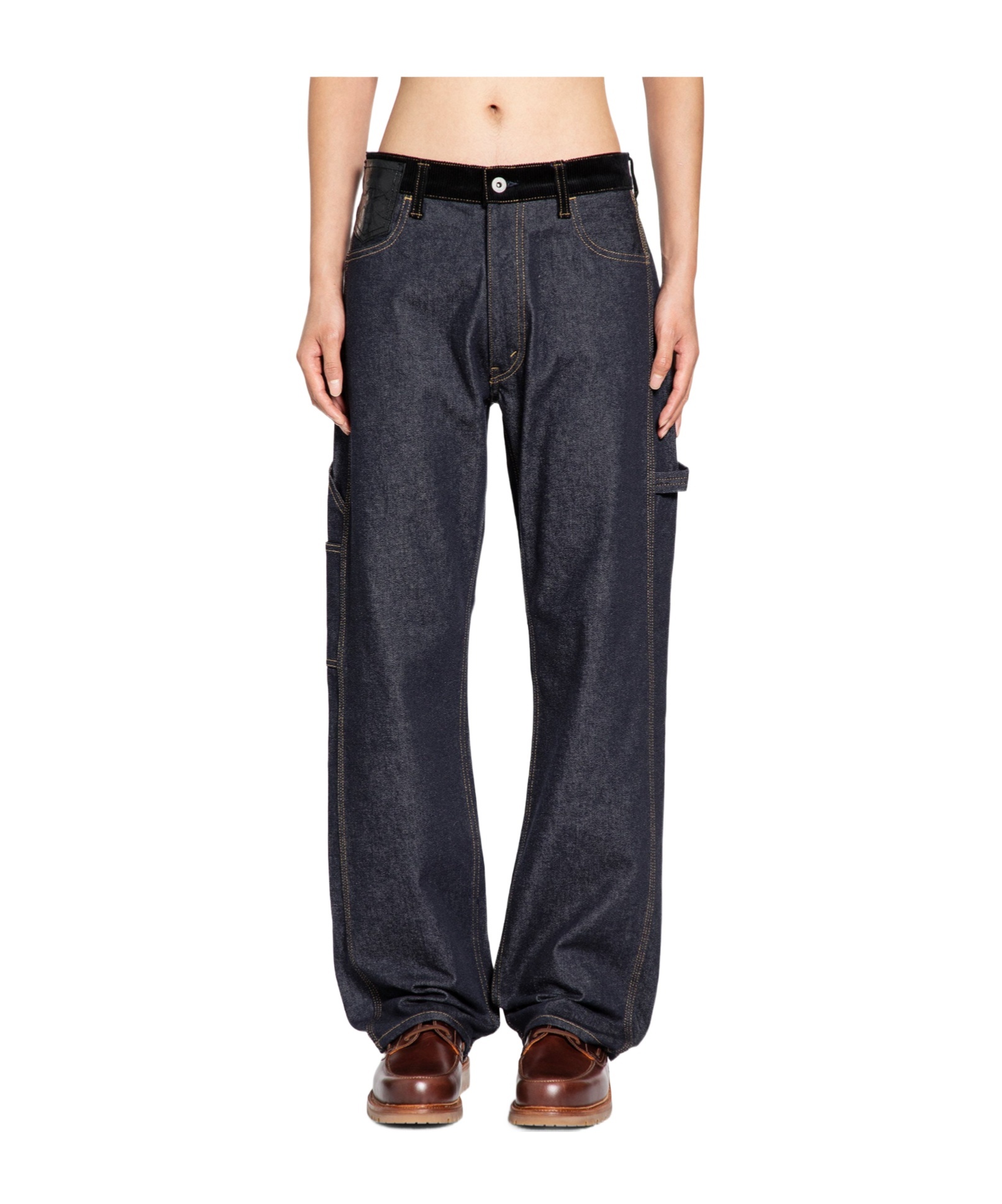 Junya Watanabe Belt Loop Denim Trousers In Blue